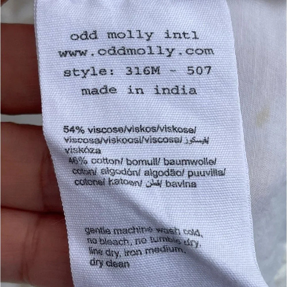 Anthropology Odd Molly Womens Embroidered Floral Mini Dress White Sz Medium - Picture 8 of 12